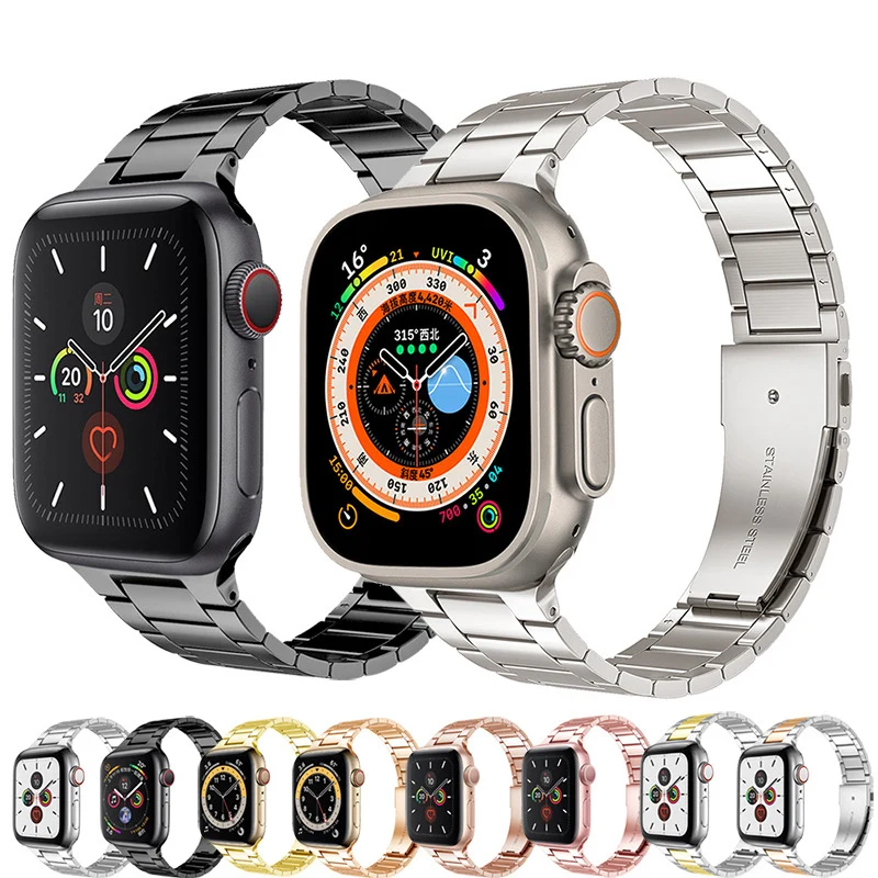 Apple Watch 스테인리스 스틸 스트랩과 호환 가능(무료 케이스 및 화면 보호기)