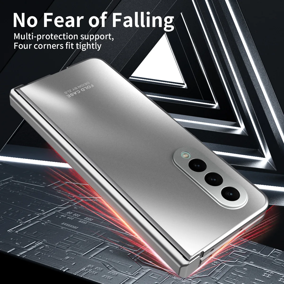 Samsung Fold3/Fold4 순수 컬러 전기 도금 올인클루시브 낙하 보호 케이스 5G에 적합
